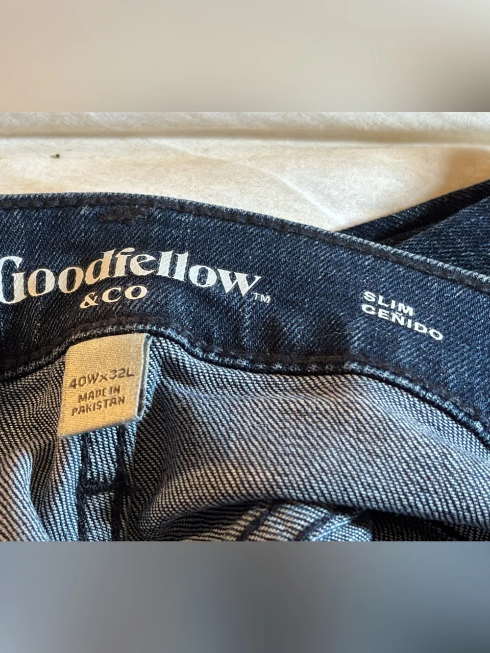 🚘 🆕Goodfellow & Co Men’s total flex slim fit Dark Blue Slim Straight Jeans 40X32